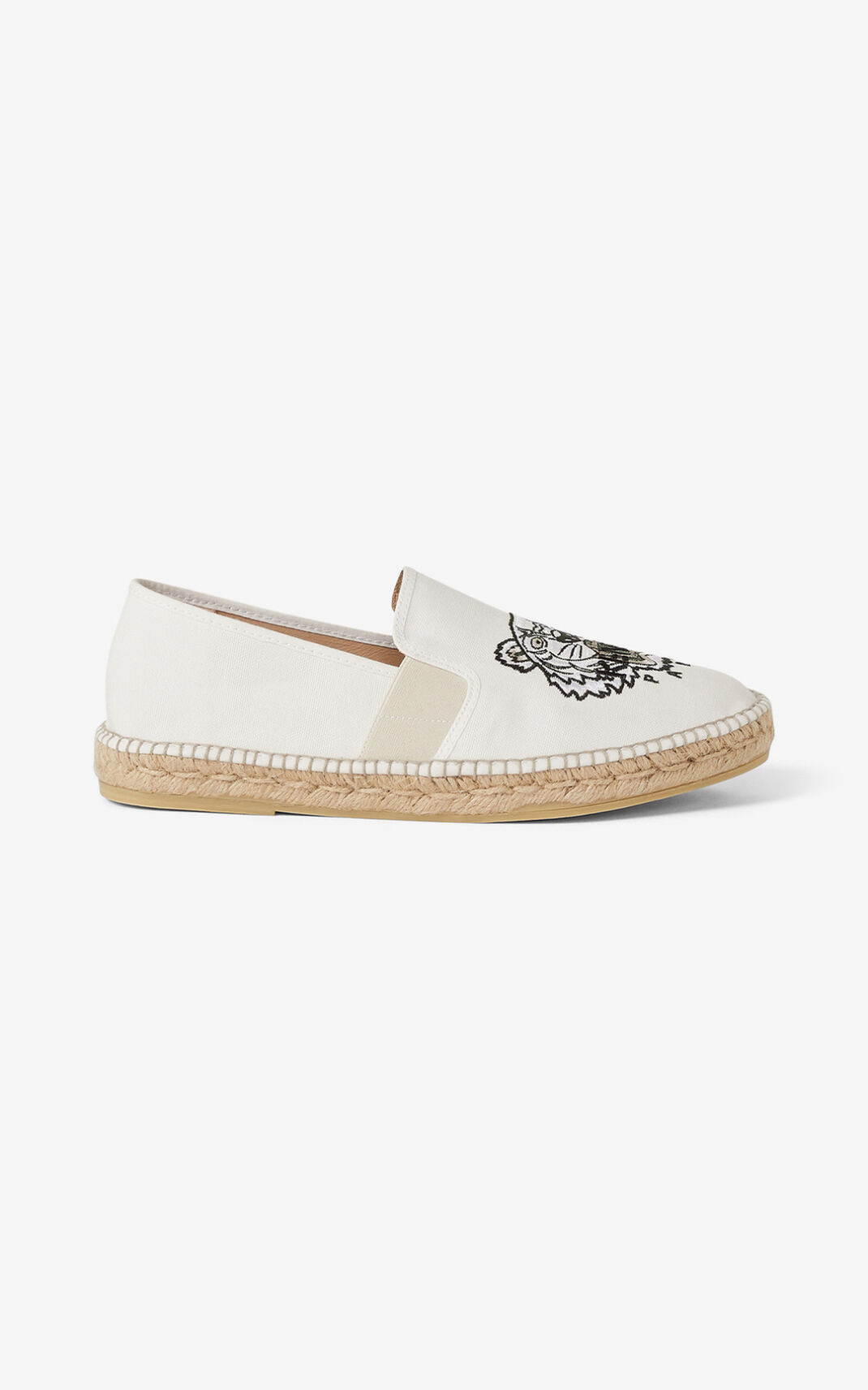 Kenzo Tiger elasticated Espadril Erkek Beyaz | 0395-KBYGO